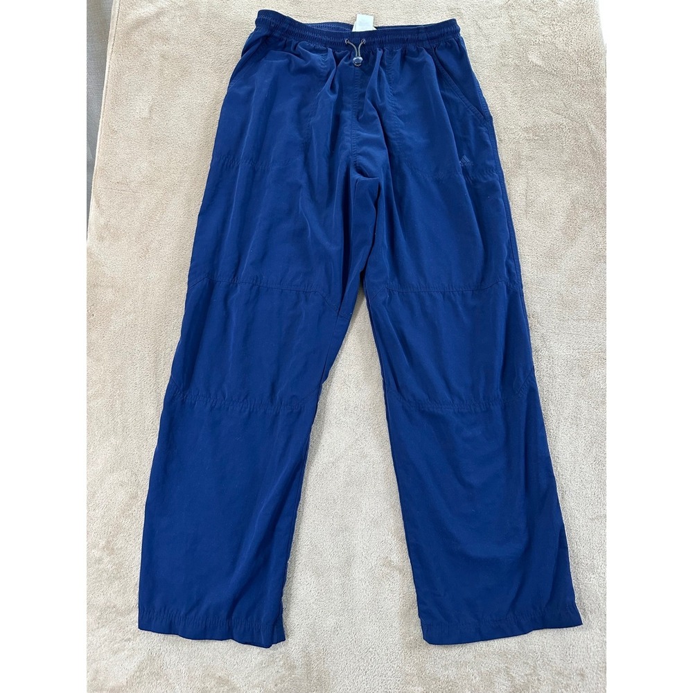 Vintage Adidas Track Pants Men's Size L Navy Blue Elastic Waist Lightweight EUC